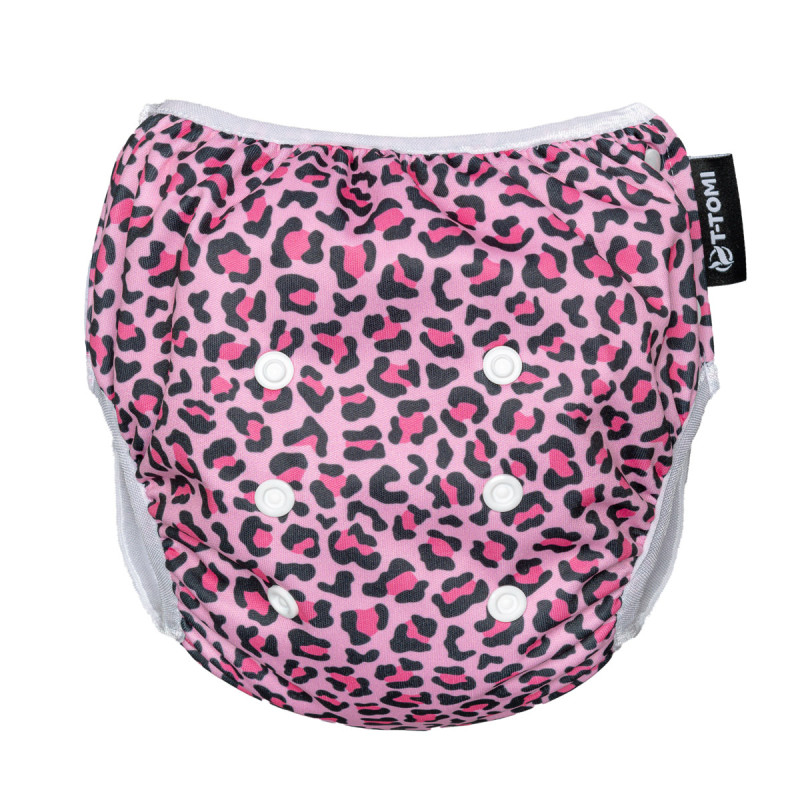 T-TOMI Couche de bain à volant, 5-15kg, Guépard rose – Image 3
