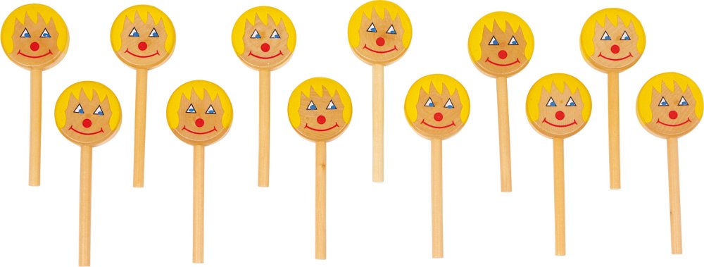 small foot Piruletas de madera alegres 12 piezas