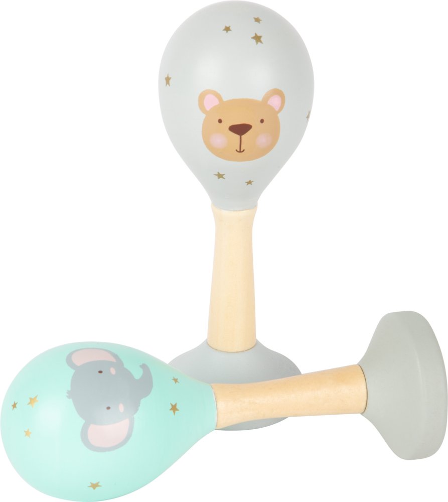 small foot Maracas de madera Pastel juego de 2 unidades