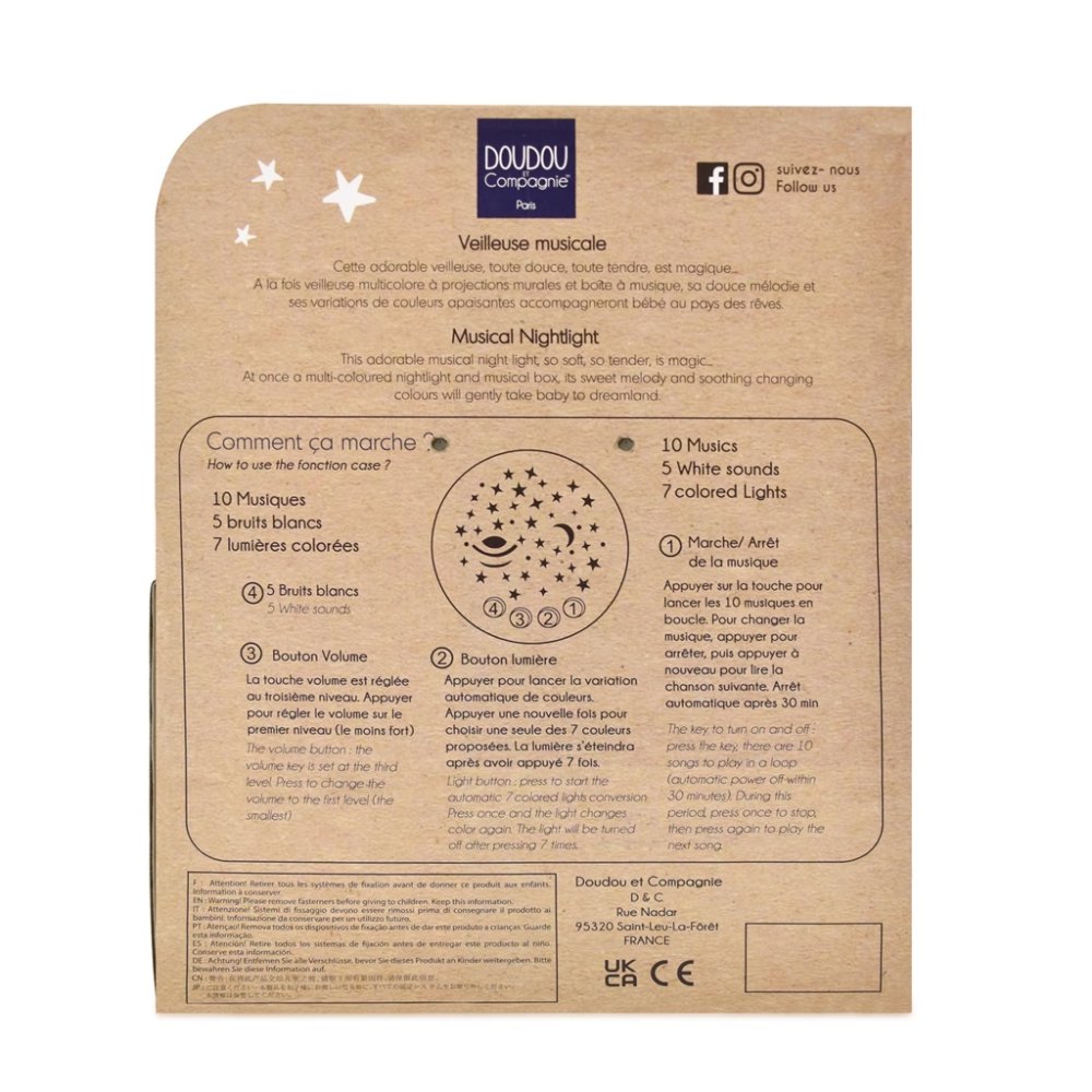 Doudou Caja de Música con Proyección Conejito Marrón - Imagen 5