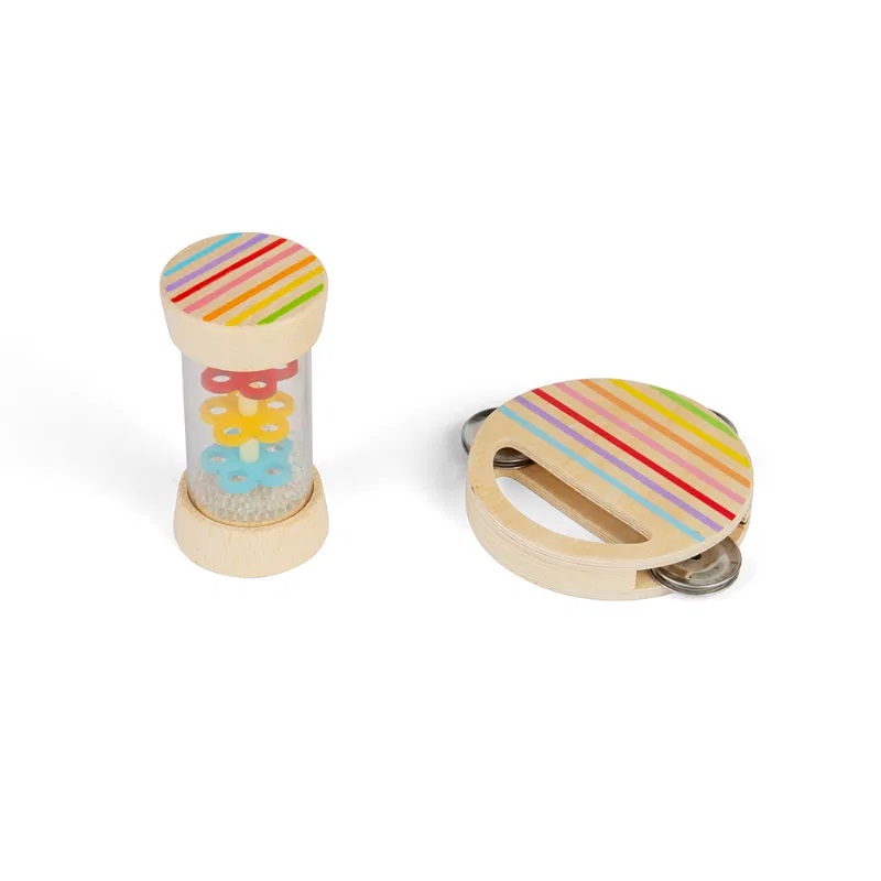 Bigjigs Toys Mini zestaw: kij deszczowy i tamburyn