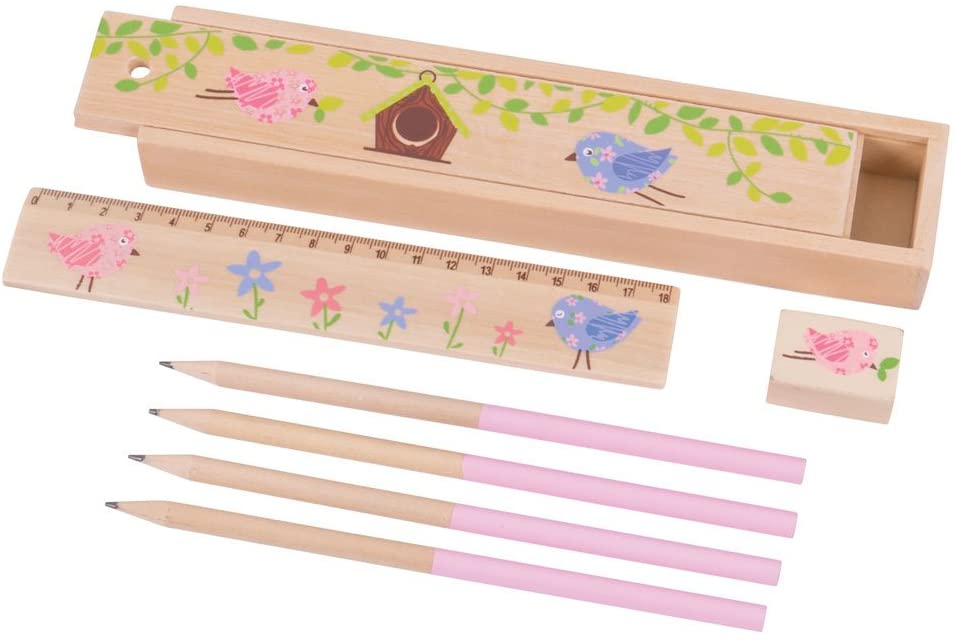 Bigjigs Toys Trousse en bois oiseaux 1pc rose