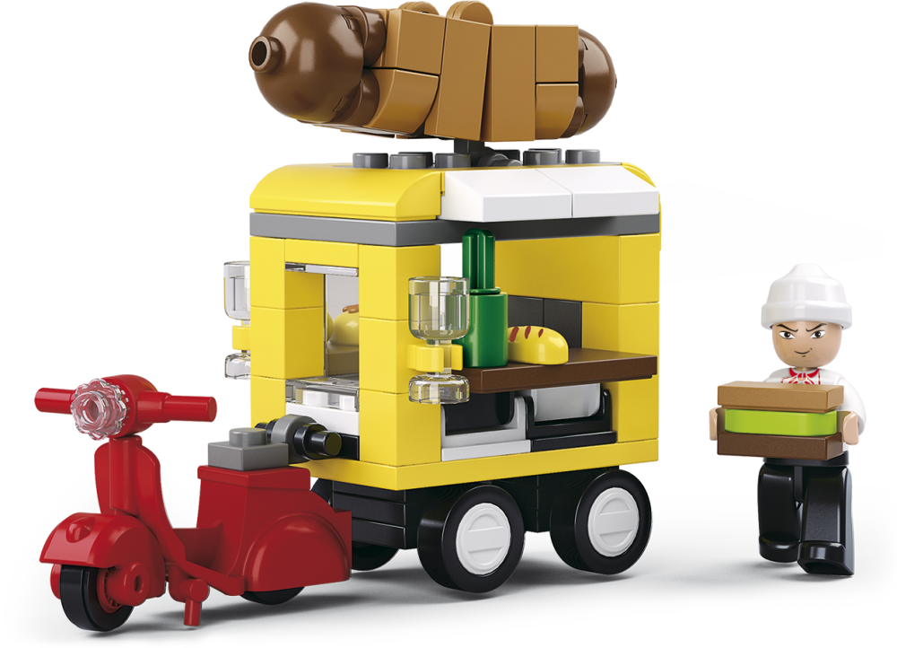 Sluban Town Business street M38-B0565 Wóz z hot-dogami