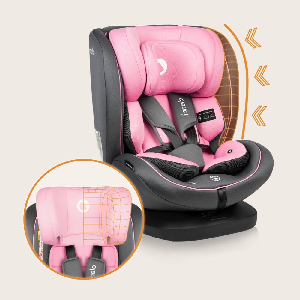 LIONELO Siège auto Bastiaan i-Size (40-150 cm) Rose Bébé – Image 6