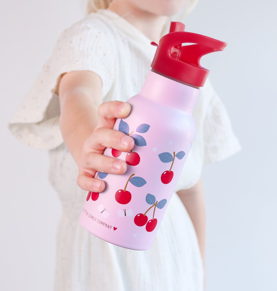 A Little Lovely Company - Botella de acero inoxidable, 350 ml - cerezas - Imagen 5