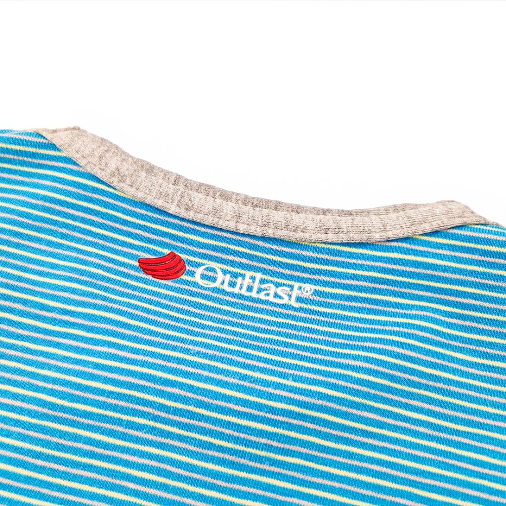 Pyjama KR Outlast® - rayure bleu jaune/chiné gris 116 – Image 4