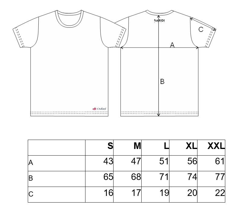 Herren T-Shirt KR dünner U-Ausschnitt Outlast® - blauer Melange XXL – Bild 5