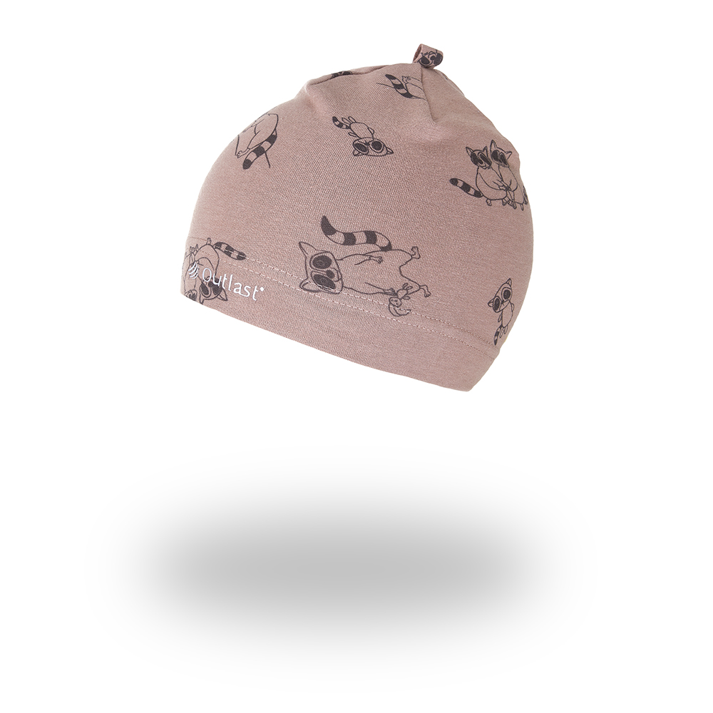 Bonnet à enfiler extensible IMPRIMÉ Outlast ® - raton laveur noisette 3 | 42-44 cm