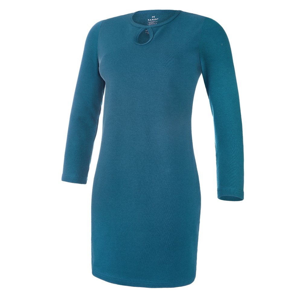 Vestido de corte recto manga 3/4 Outlast® - verde esmeralda oscuro L