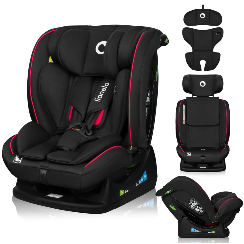 LIONELO Fotelik samochodowy Aart i-Size (40-150 cm) Black Carbon Red