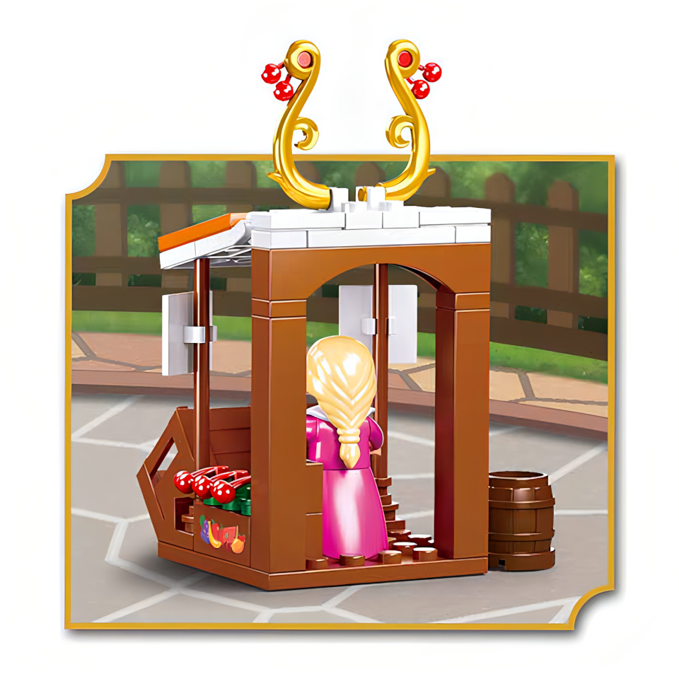 Sluban Girls Dream Village M38-B0870 Dobový stánek s ovocem a fontána (obrázek 2)