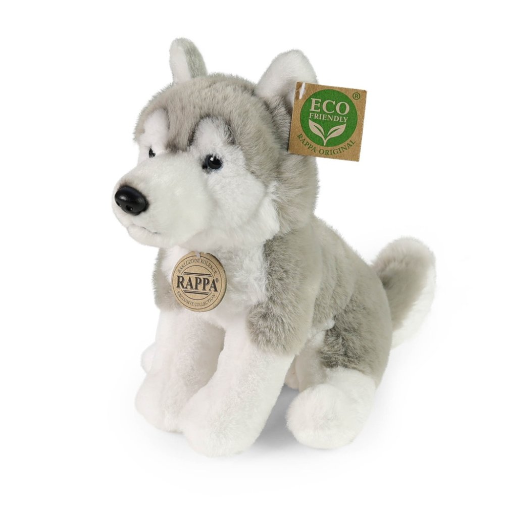 Rappa Plyšový pes husky sedící 23 cm SOFT COLLECTION, ECO-FRIENDLY (obrázek 2)
