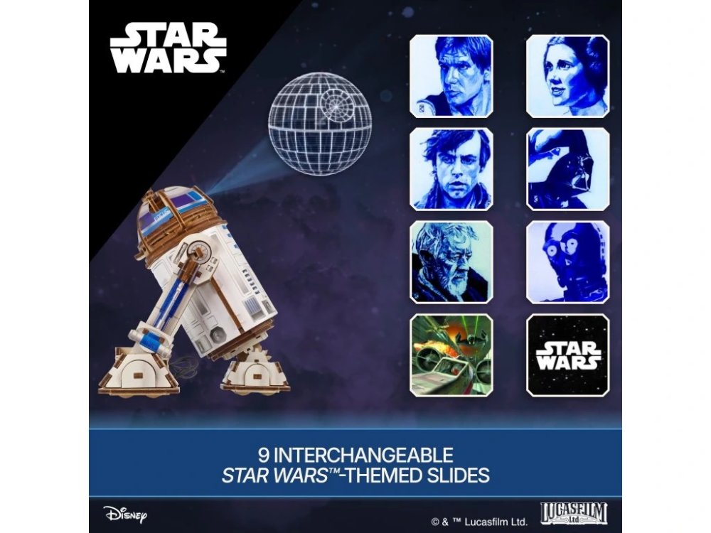 Ugears 3D dřevěná mechanická skládačka Star Wars R2-D2 (obrázek 8)