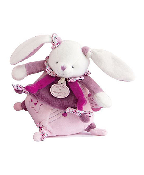 Doudou Dárková sada - Hudební hračka růžový králíček 17 cm (obrázek 3)