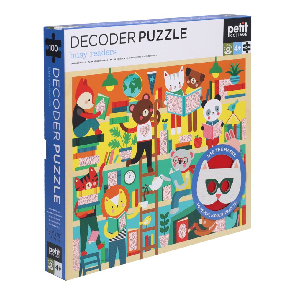 Petit Collage Puzzle knihovna 100 ks s 3D brýlemi (obrázek 5)