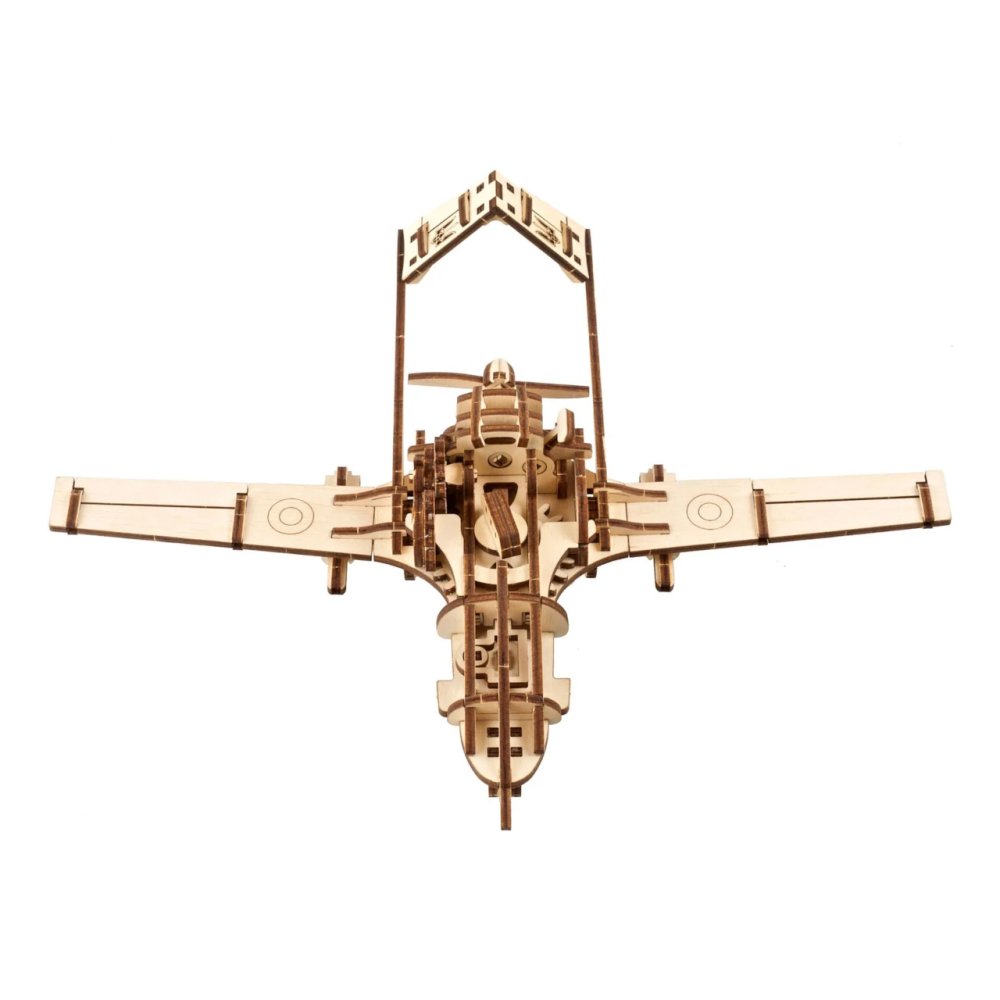 Ugears 3D dřevěné mechanické puzzle Bojový dron Bayraktar TB2 (obrázek 6)