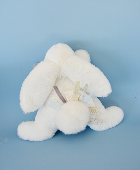 Doudou Dárková sada - Plyšový králíček s bílou bambulkou 25 cm (obrázek 4)