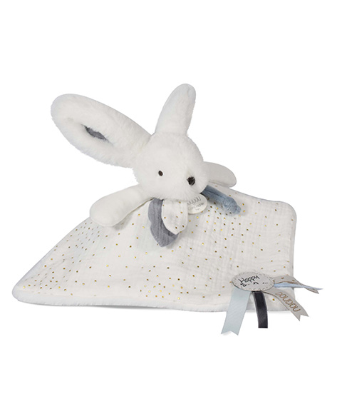 Doudou Dárková sada modrá - králíček s čtvercovou dečkou 25 cm (obrázek 4)