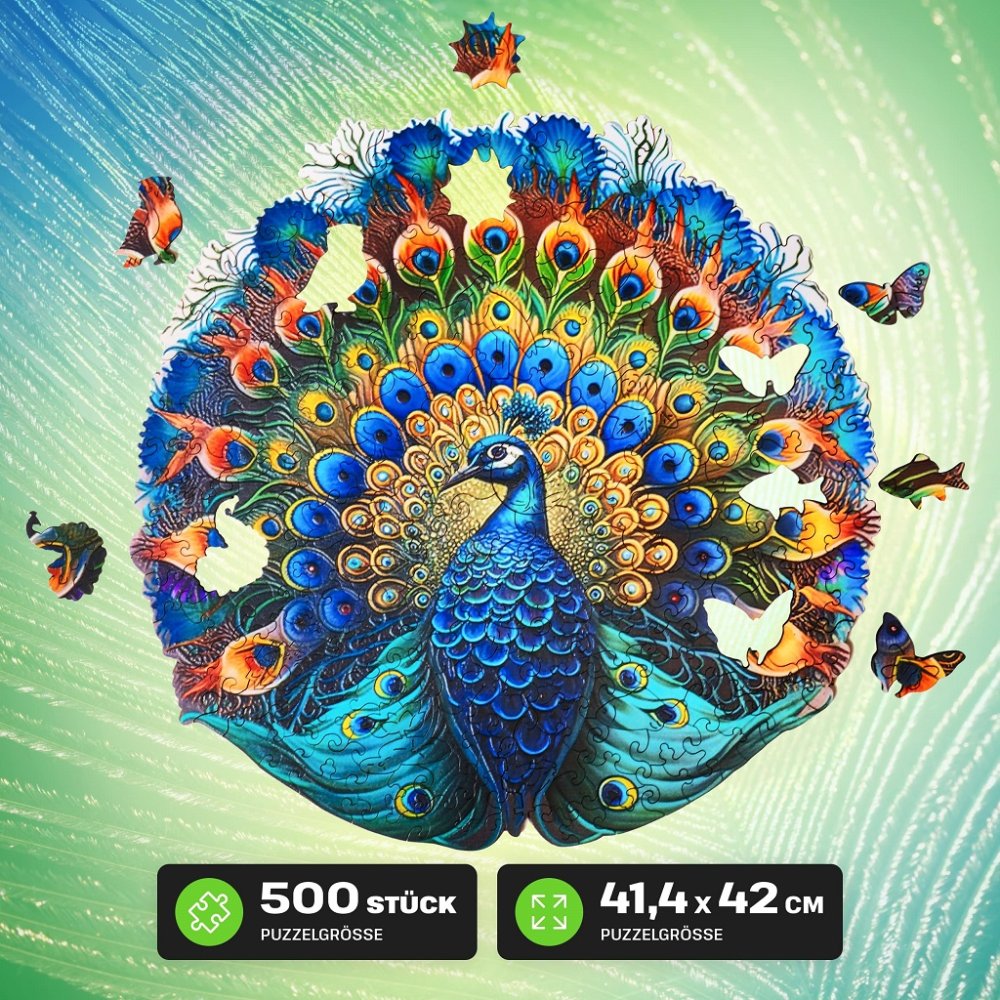 EscapeWelt Dřevěné puzzle Páv 500 dílků (obrázek 8)