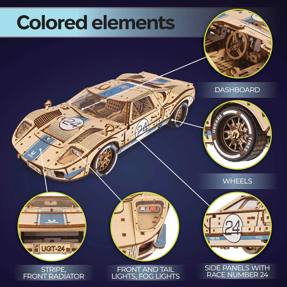 Ugears 3D dřevěné mechanické puzzle UGT-24 Endurance Racer (obrázek 10)
