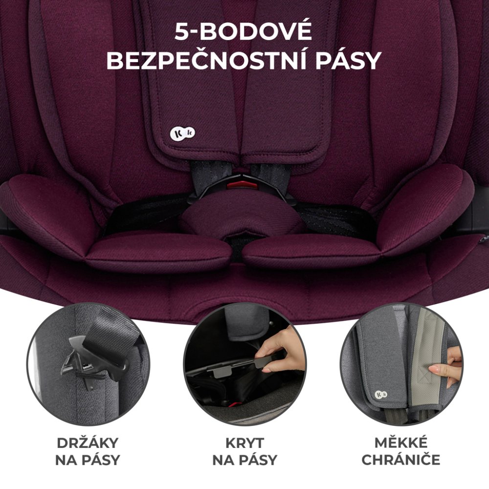 KINDERKRAFT Bilbarnstol Oneto3 I-Size 76-150cm + Isofix Cherry Pearl