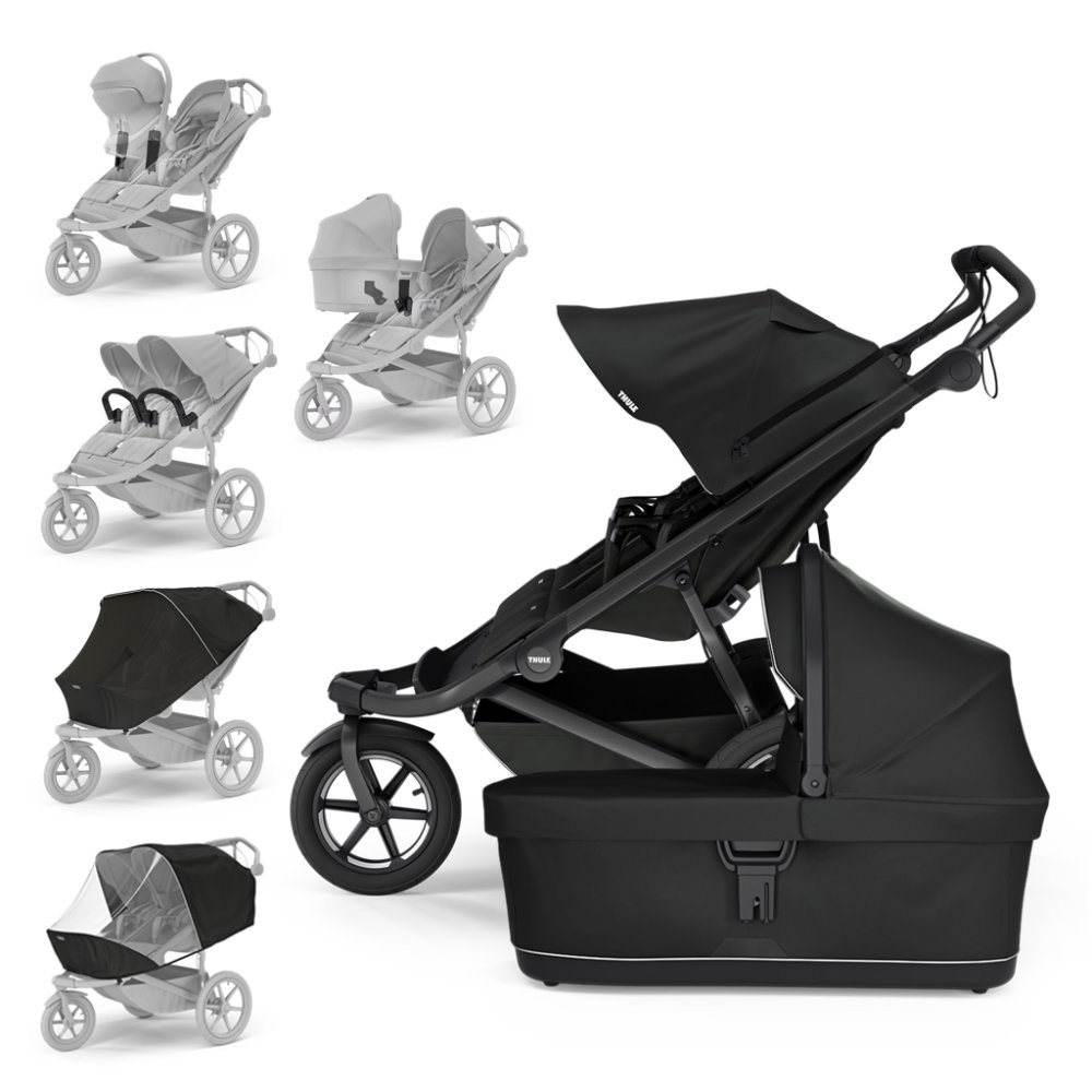 THULE Sibling Stroller Urban Glide Double Black/Black Set XXL