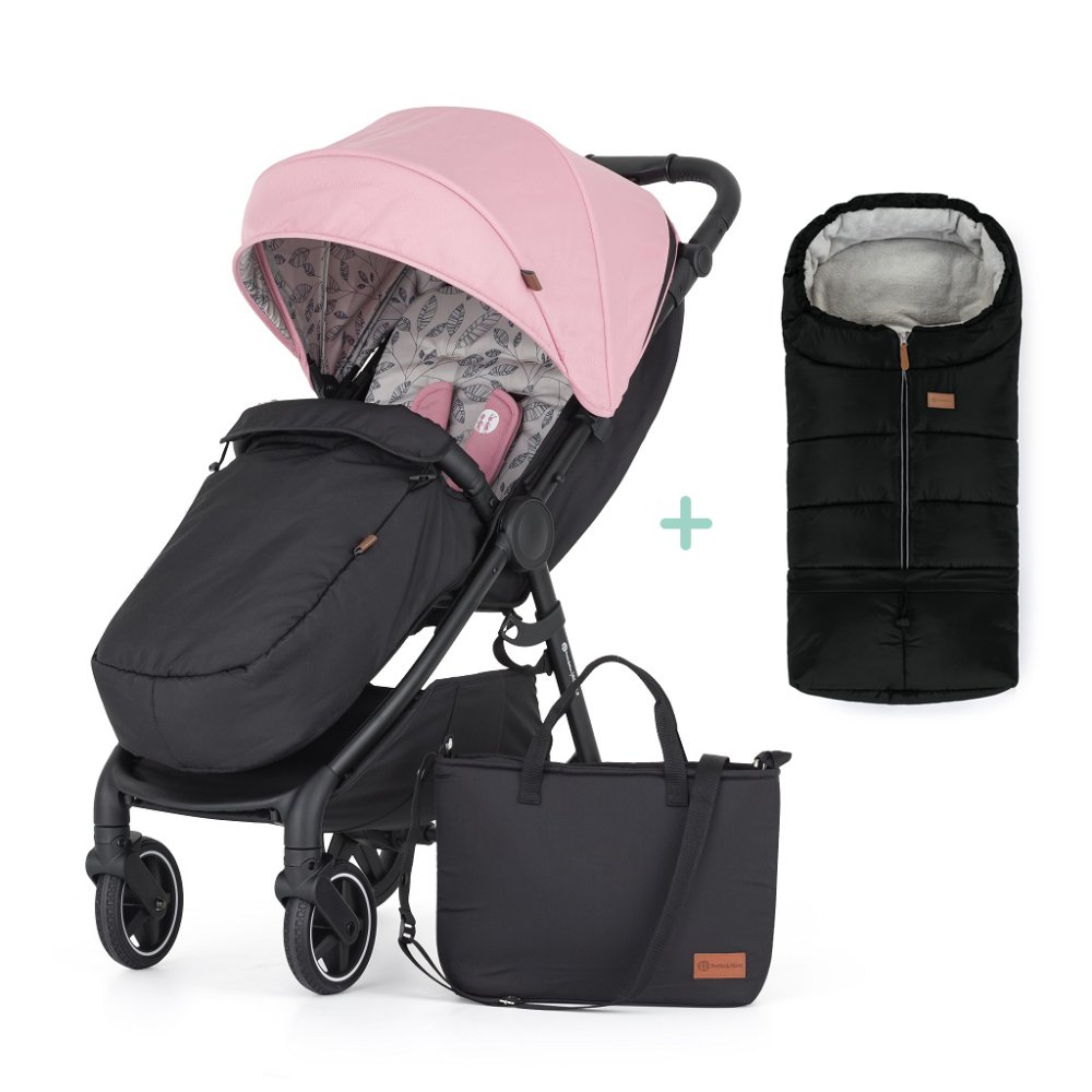 PETITE&MARS Sportvagn Royal2 Black Rose Pink + PETITE&MARS Väska Jibot GRATIS