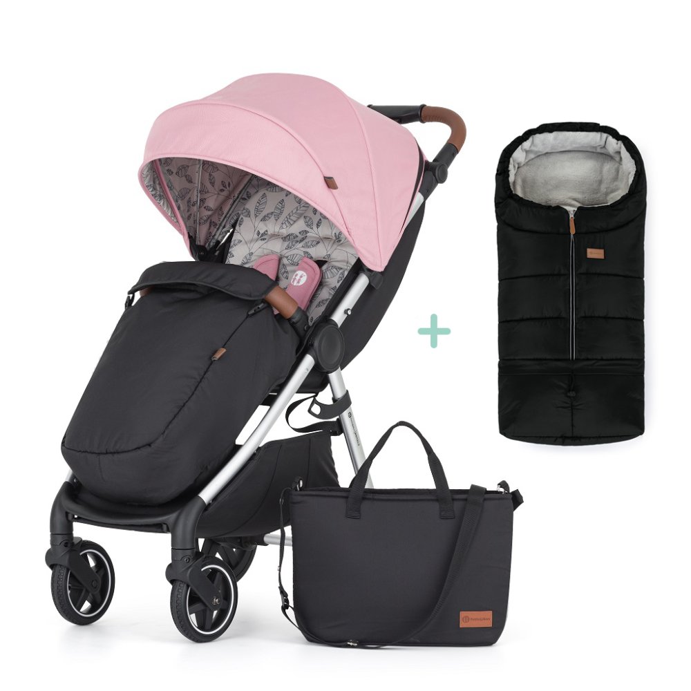 PETITE&MARS Sportkinderwagen Royal2 Silver Rose Pink + PETITE&MARS Tasche Jibot GRATIS