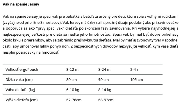 ERGOPOUCH Hálózsák Biopamut Jersey Willow 3-12 M, 6-10 Kg, 0,2 Tog