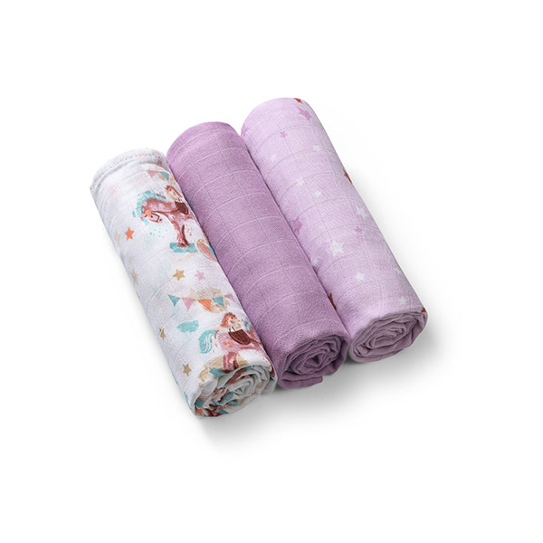 BABYONO Couches En Bambou 3 Pcs Violet, 70x70 Cm