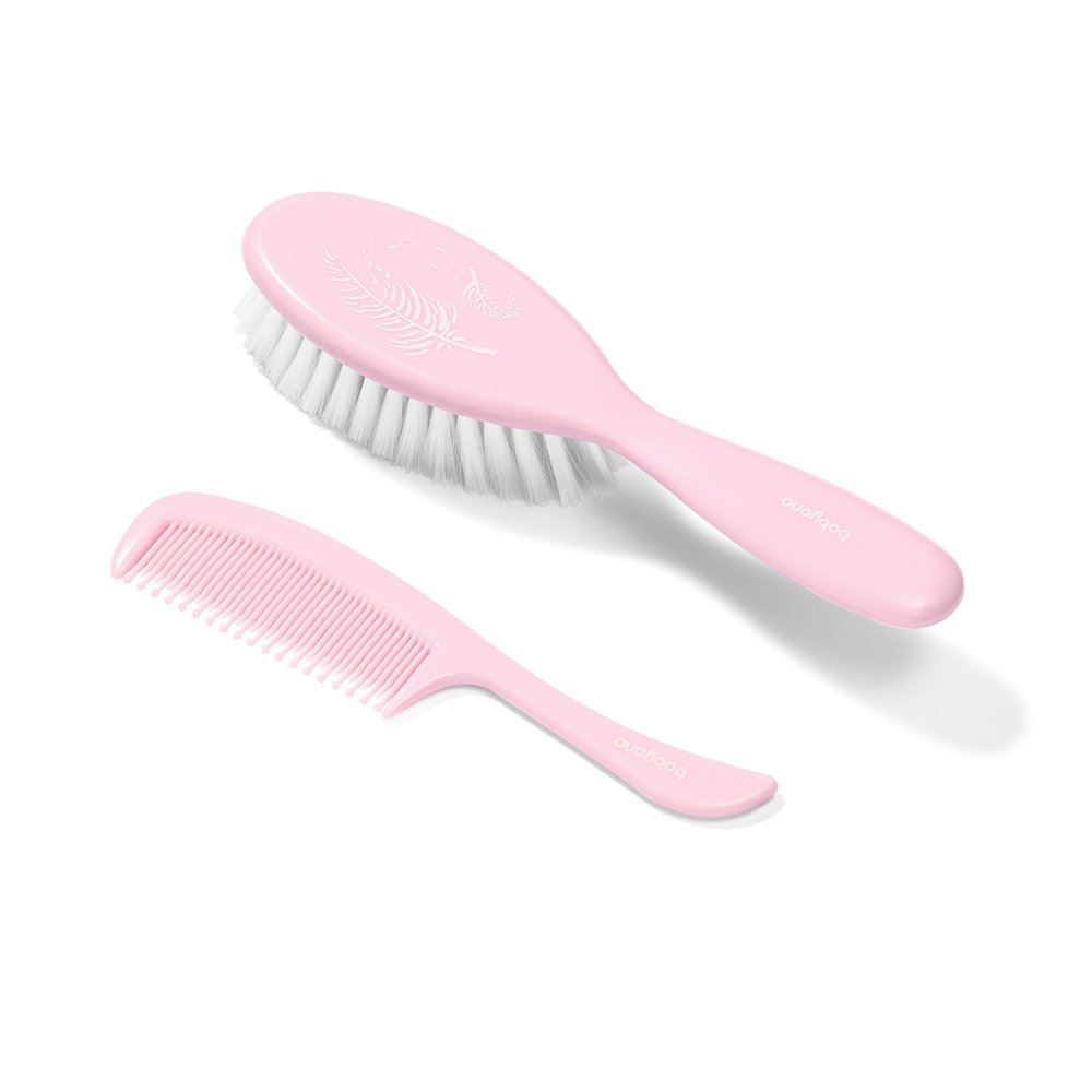 BABYONO Hair Brush And Comb Soft Pink