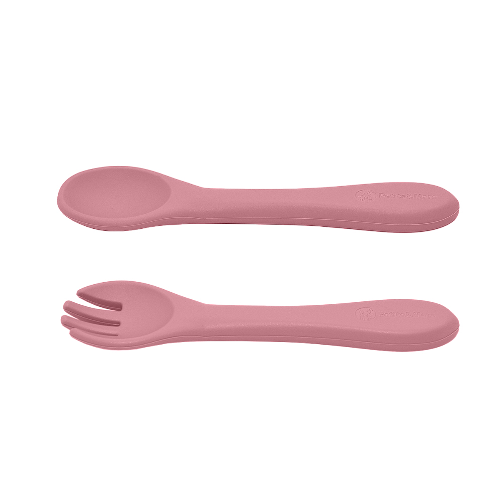 PETITE&MARS Set Da Pranzo In Silicone TAKE&MATCH 4 Pezzi Dusty Rose - Desert Sand 6m+