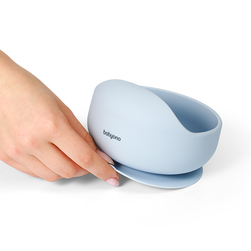 BABYONO Bol En Silicone Avec Ventouse - Bleu 6m+