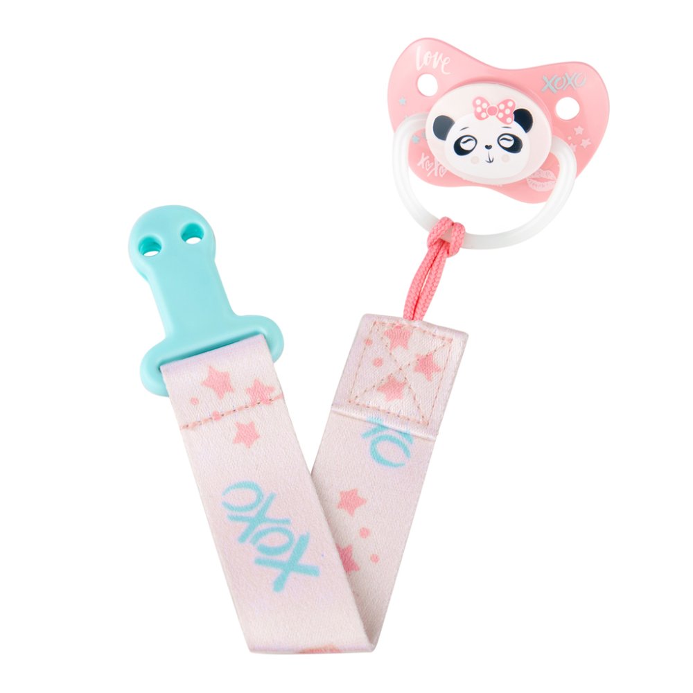 CANPOL BABIES Nastro ciuccio con clip Animali esotici rosa - immagine 4