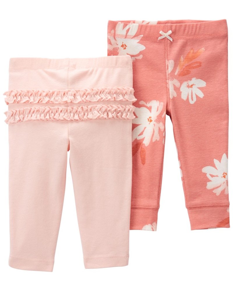 Tuta/leggings rosa floreali per bambine di CARTER'S, 2 pezzi, taglia 3 mesi. 62