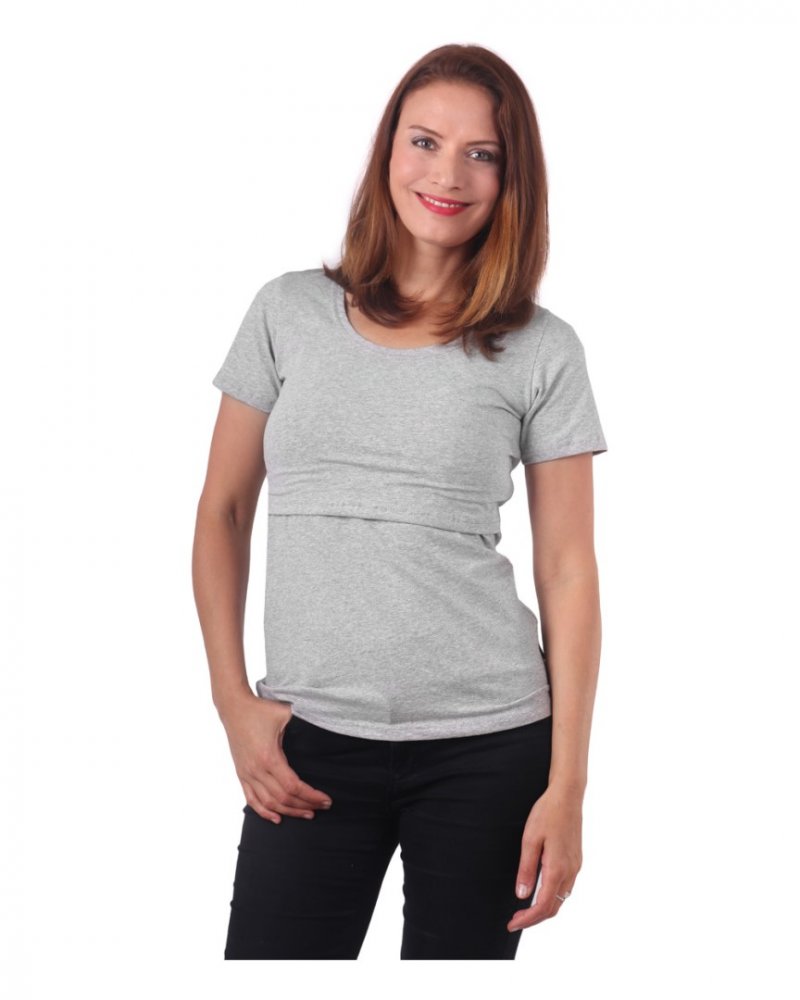 T-shirt d'allaitement Kateřina, manches courtes, gris S/M