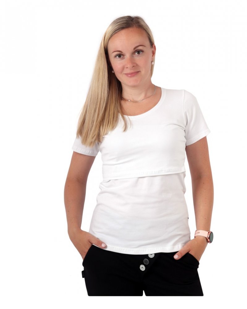 T-shirt d'allaitement Katherine, manches courtes, blanc M/L – Image 5