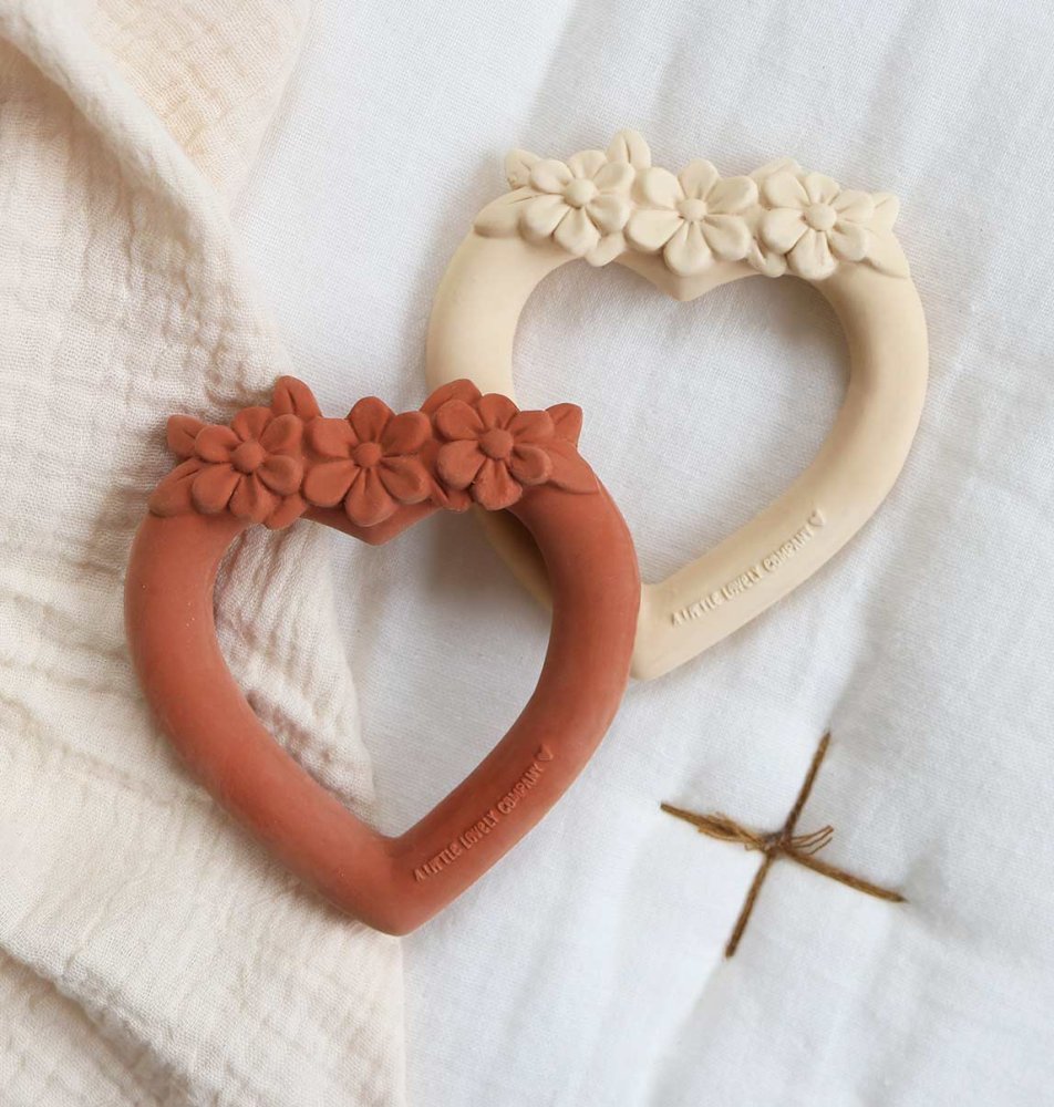 A Little Lovely Company - Massaggiagengive in caucciù - Cuore terracotta - immagine 6