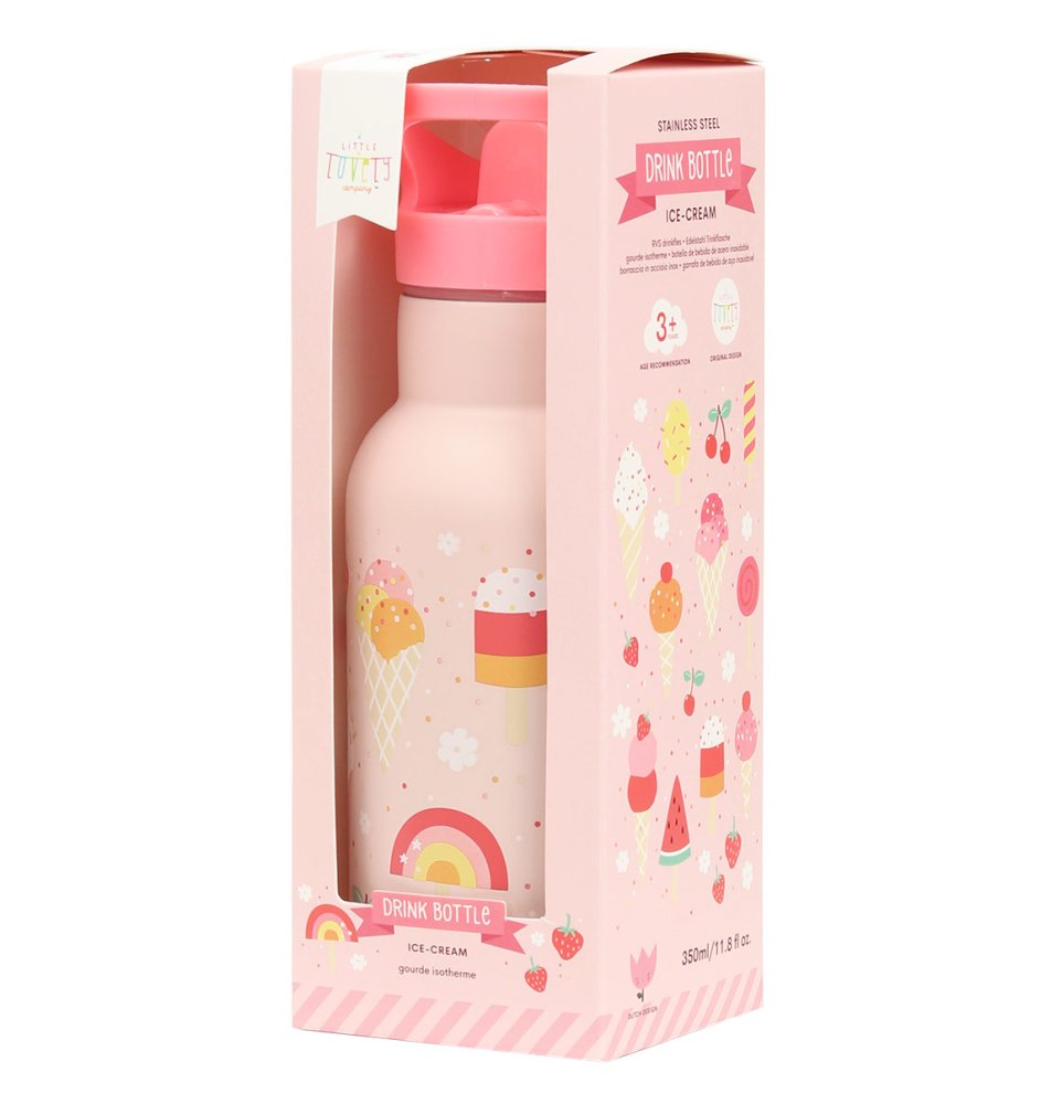 A Little Lovely Company - bidon ze stali nierdzewnej, 350 ml - lody - obrazek 4
