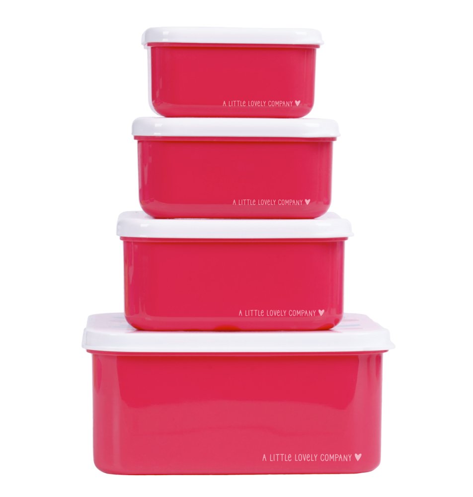 A Little Lovely Company - Set di quattro contenitori per snack - ciliegie - immagine 3