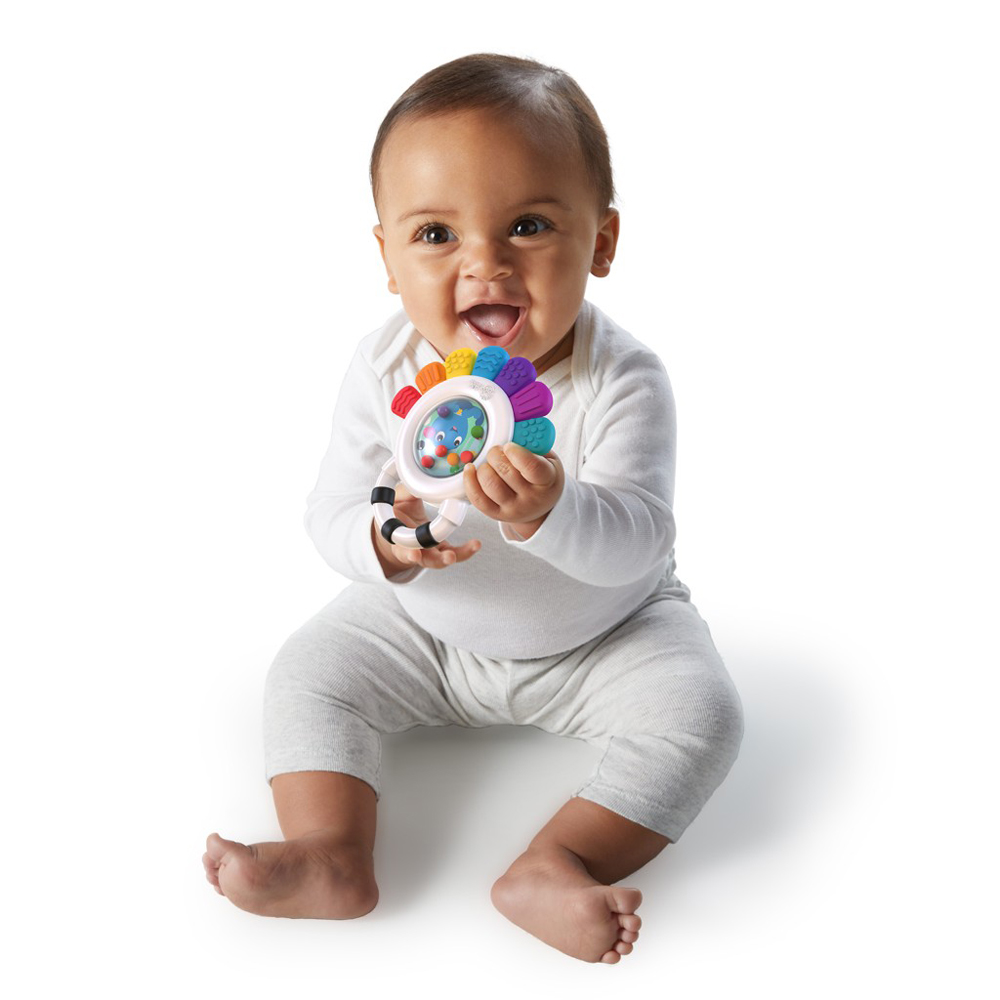 BABY EINSTEIN Zabawka sensoryczna grzechotka i gryzak bez BPA Outstanding Opus™ 3m+ - obrazek 3