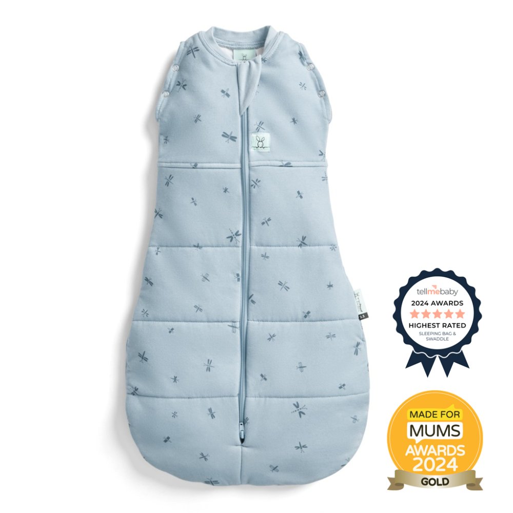 ERGOPOUCH Couverture d'emmaillotage et sac de couchage 2 en 1 Cocoon Dragonflies 6-12 m, 8-10 kg, 2,5 tog