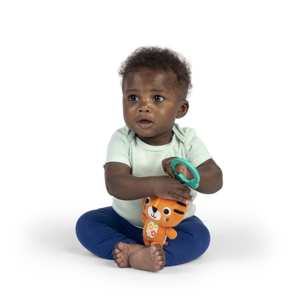 BRIGHT STARTS Sonaglio di peluche con anello a C tigre Jingle Joy™ 0m+ - immagine 3