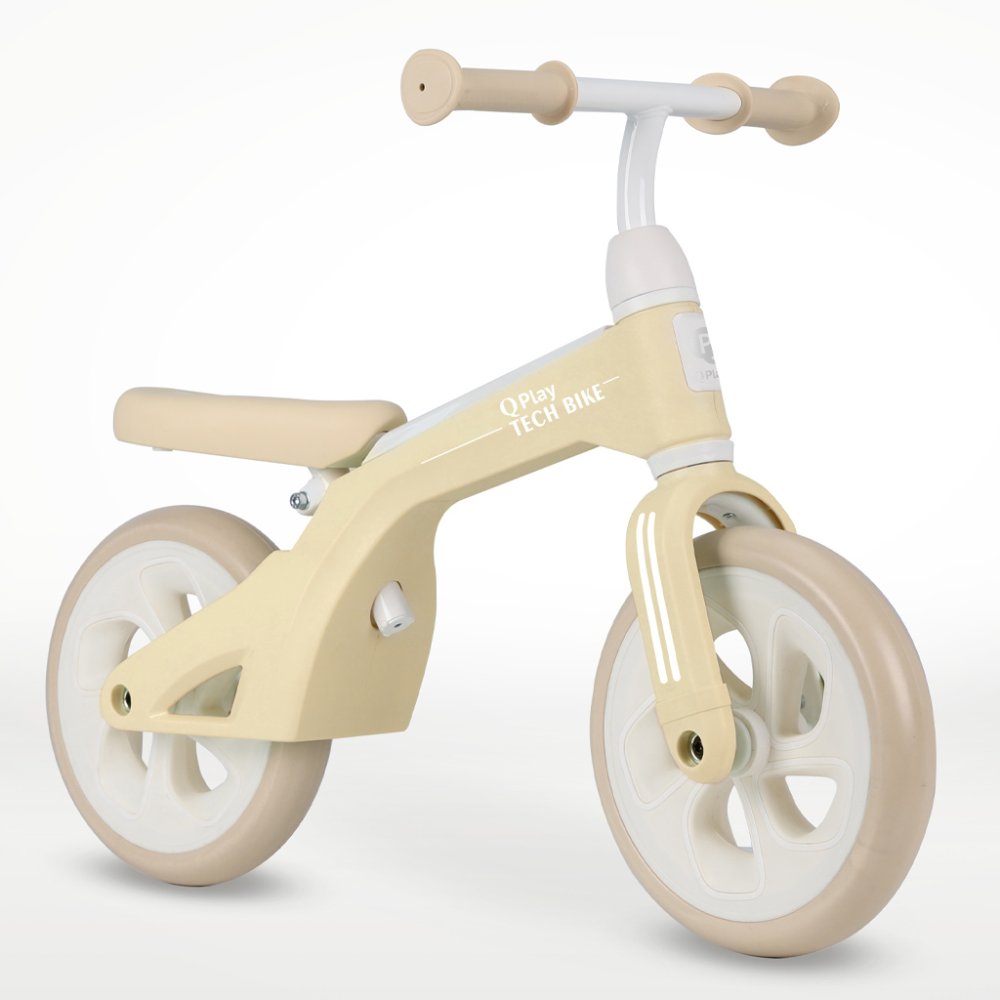 QPLAY Bicicletta senza pedali Tech Cream, età 2-4 anni, fino a 30 kg