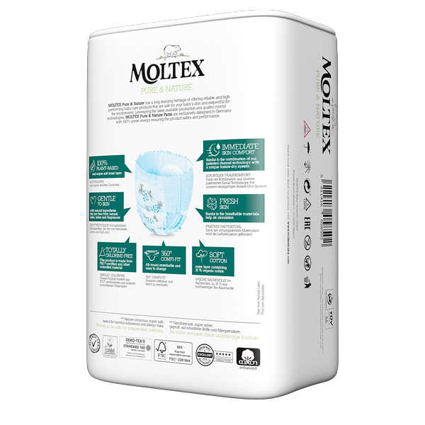 MOLTEX Pure&Nature Eldobható pelenkás nadrág 5 Junior (9-14 kg) 20 db - Image 4