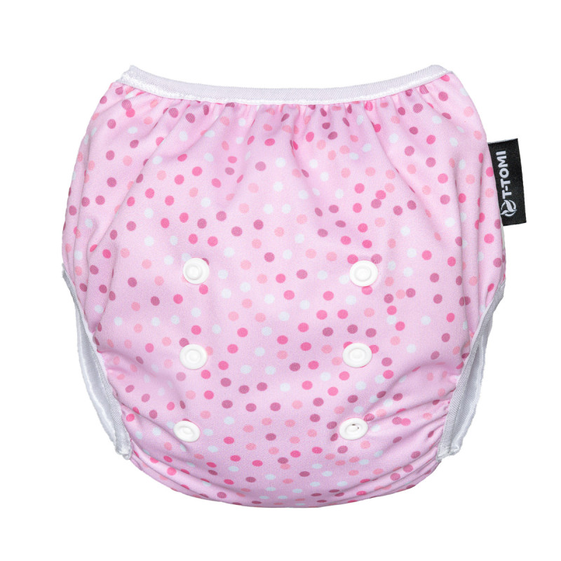T-TOMI Couche de bain à volant, 5-15kg, Pink dots – Image 3