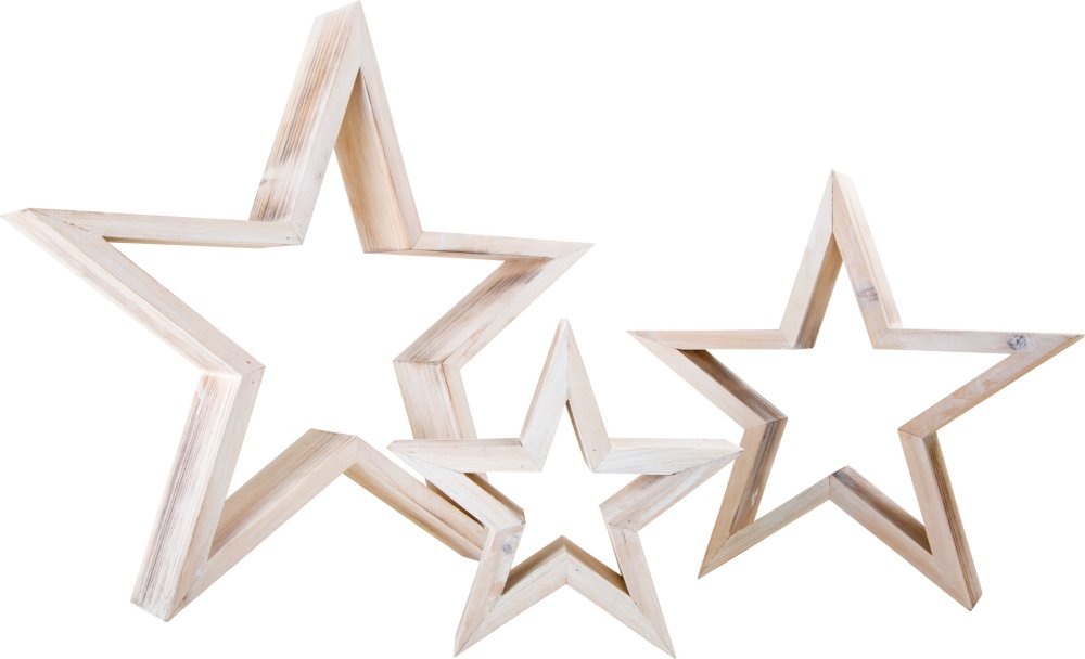 small foot Decoración de madera estrellas blancas