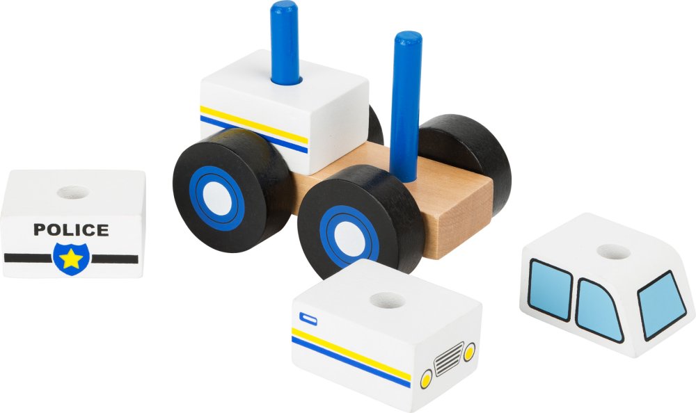 small foot Auto impilabile in legno Polizia - immagine 6