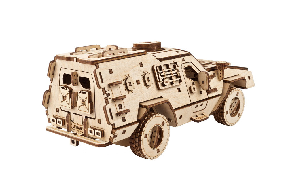 Puzzle 3D en bois mécanique Ugears Dozor-B Combat Vehicle – Image 4