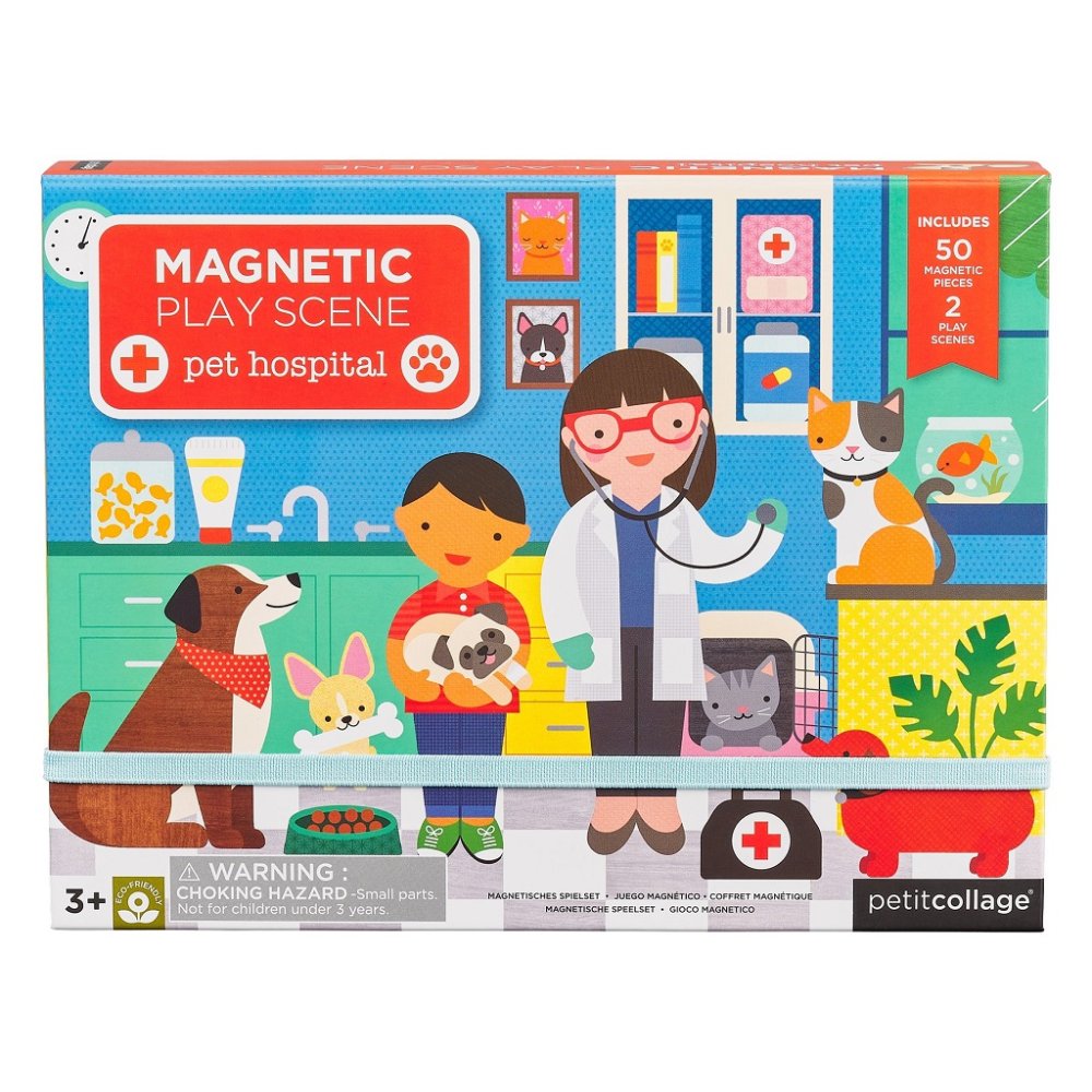 Petit Collage Magnetic Play Scene Vet Clinic